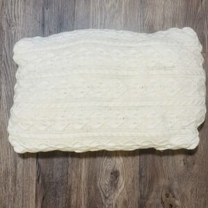 Cable Knit Double-Sided Lumbar‎ Throw Pillow Cover Cream Soft Minimal Country
